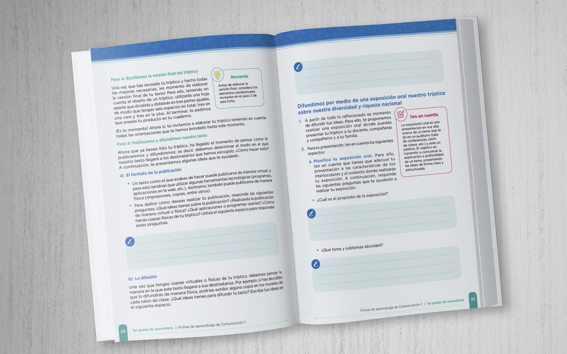 Fichas de aprendizaje de Comunicación
