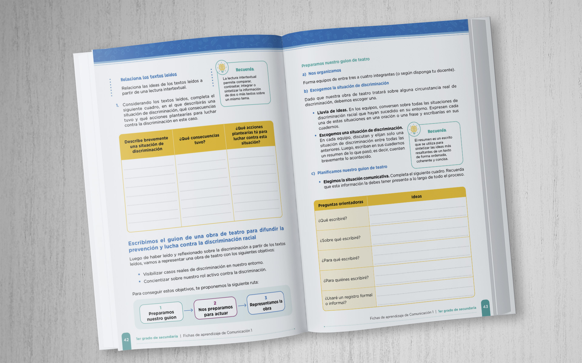 Fichas de aprendizaje de Comunicación